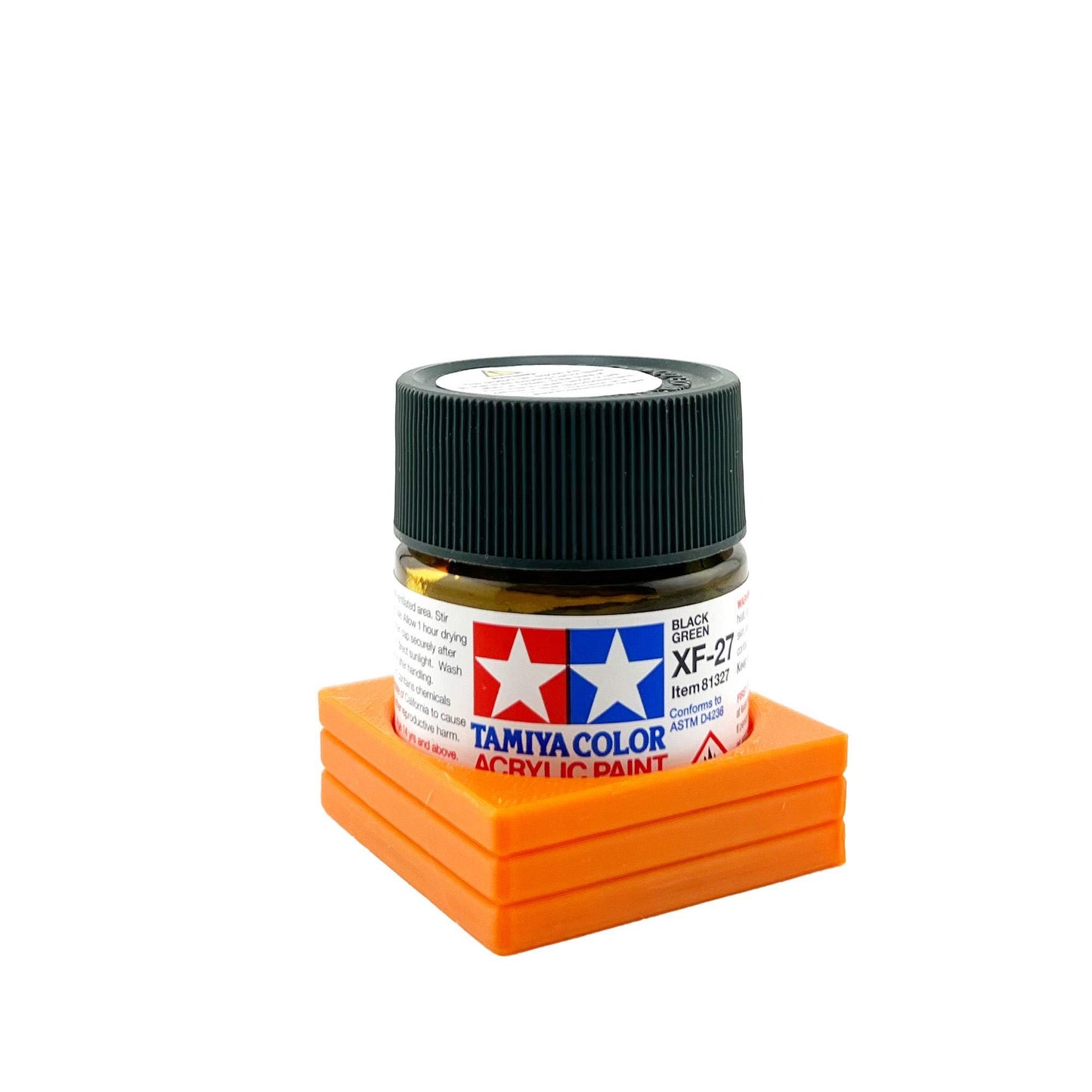 Tamiya 23ml Paint Bottle Holder - Holds 1 Tamiya 23ml Bottle with Anti-Slip Rubber Feet - 3d Printed