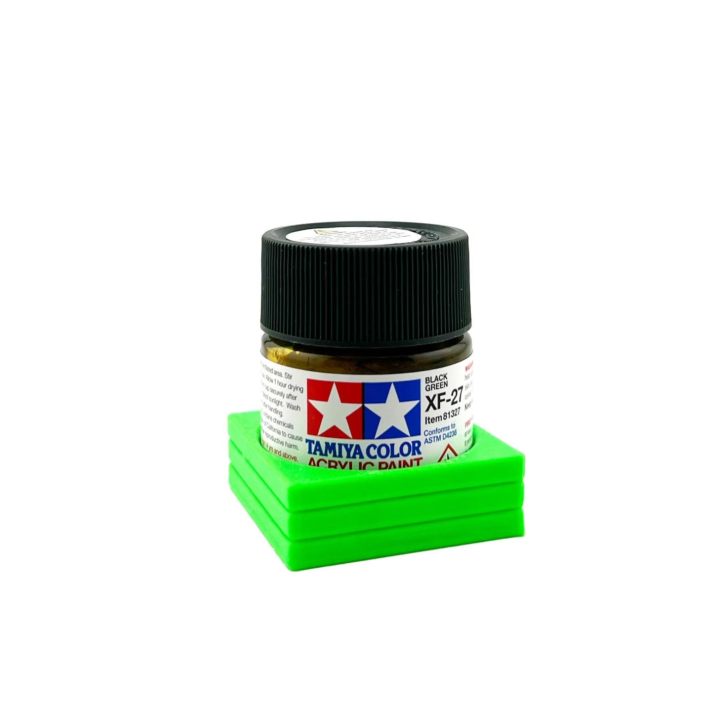 Tamiya 23ml Paint Bottle Holder - Holds 1 Tamiya 23ml Bottle with Anti-Slip Rubber Feet - 3d Printed