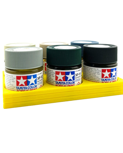 Tamiya 23ml Paint Bottle Holder - Holds 6 Tamiya 23ml Bottles with Anti-Slip Rubber Feet - 3d Printed