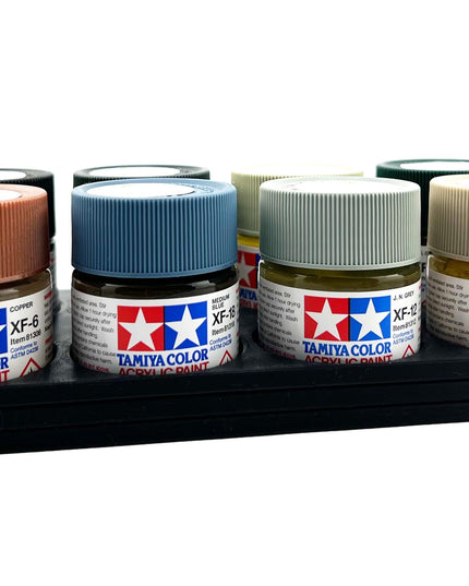 Tamiya 23ml Paint Bottle Holder - Holds 8 Tamiya 23ml Bottles with Anti-Slip Rubber Feet - 3d Printed