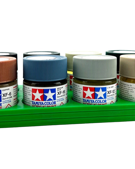 Tamiya 23ml Paint Bottle Holder - Holds 8 Tamiya 23ml Bottles with Anti-Slip Rubber Feet - 3d Printed