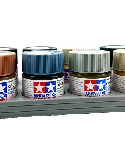 Tamiya 23ml Paint Bottle Holder - Holds 8 Tamiya 23ml Bottles with Anti-Slip Rubber Feet - 3d Printed