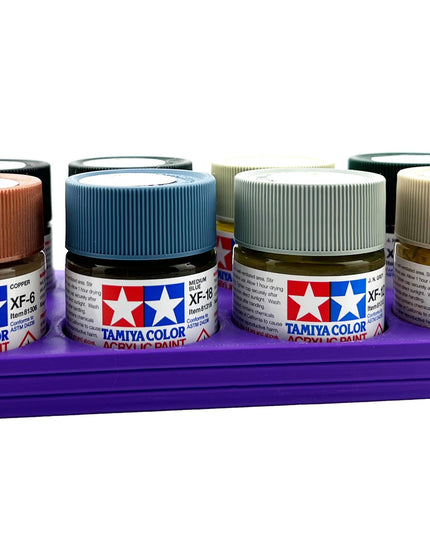Tamiya 23ml Paint Bottle Holder - Holds 8 Tamiya 23ml Bottles with Anti-Slip Rubber Feet - 3d Printed