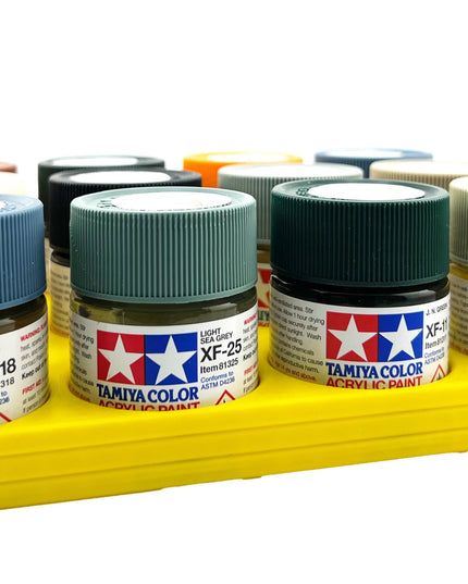 Tamiya 23ml Paint Bottle Holder - Holds 12 Tamiya 23ml Bottles with Anti-Slip Rubber Feet - 3D Printed