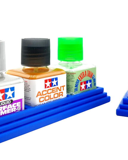 Anti-Tip 3D Printed Tamiya Glue Bottle Holder Dual Square & Hex Style + Single Square 1 Each w/Rubber Feet Tamiya 87038 87012