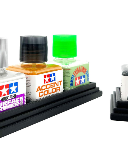 Anti-Tip 3D Printed Tamiya Glue Bottle Holder Dual Square & Hex Style + Single Square 1 Each w/Rubber Feet Tamiya 87038 87012