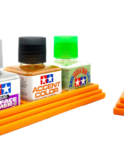 Anti-Tip 3D Printed Tamiya Glue Bottle Holder Dual Square & Hex Style + Single Square 1 Each w/Rubber Feet Tamiya 87038 87012