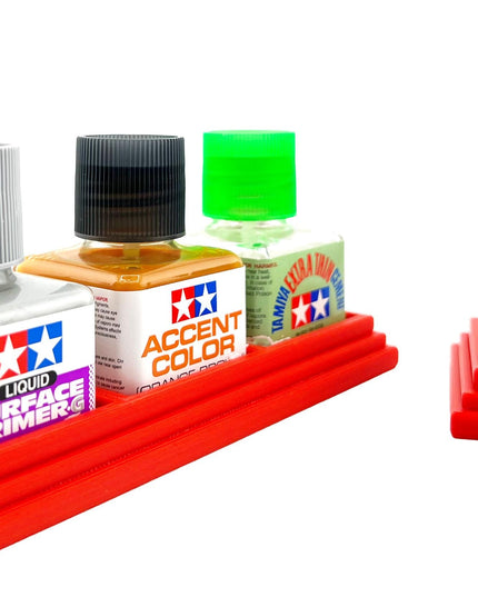 Anti-Tip 3D Printed Tamiya Glue Bottle Holder Dual Square & Hex Style + Single Square 1 Each w/Rubber Feet Tamiya 87038 87012