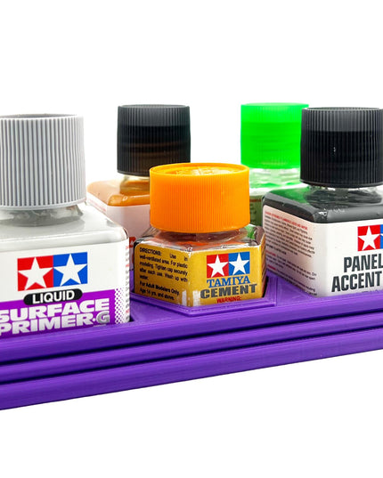 Anti-Tip 3D Printed Tamiya Glue Bottle Holder 5 Square & Hex with Rubber Feet Tamiya 87038 87012