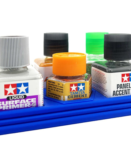 Anti-Tip 3D Printed Tamiya Glue Bottle Holder 5 Square & Hex with Rubber Feet Tamiya 87038 87012