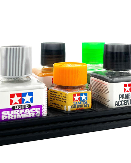 Anti-Tip 3D Printed Tamiya Glue Bottle Holder 5 Square & Hex with Rubber Feet Tamiya 87038 87012