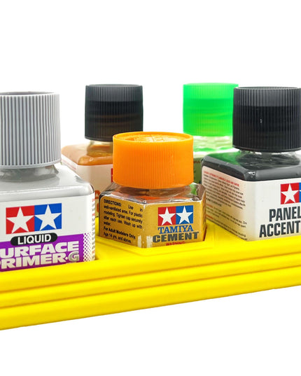 Anti-Tip 3D Printed Tamiya Glue Bottle Holder 5 Square & Hex with Rubber Feet Tamiya 87038 87012