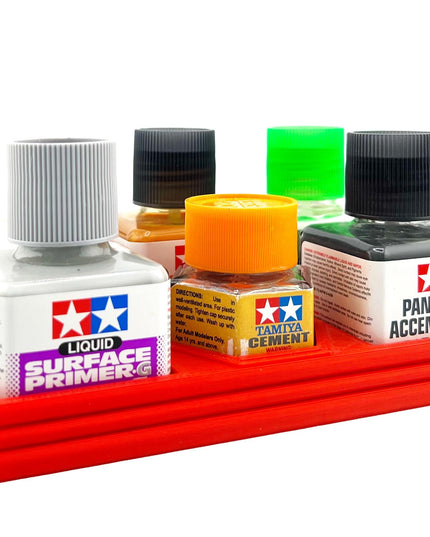 Anti-Tip 3D Printed Tamiya Glue Bottle Holder 5 Square & Hex with Rubber Feet Tamiya 87038 87012