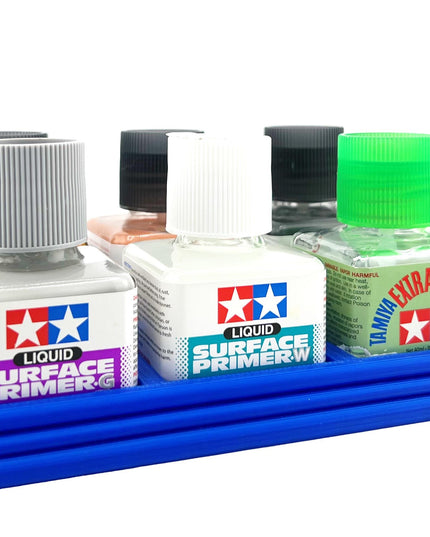 Anti-Tip 3D Printed Tamiya Glue Bottle Holder 6 Square with Rubber Feet Tamiya 87038 87182