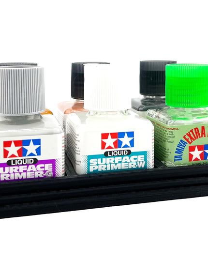 Anti-Tip 3D Printed Tamiya Glue Bottle Holder 6 Square with Rubber Feet Tamiya 87038 87182