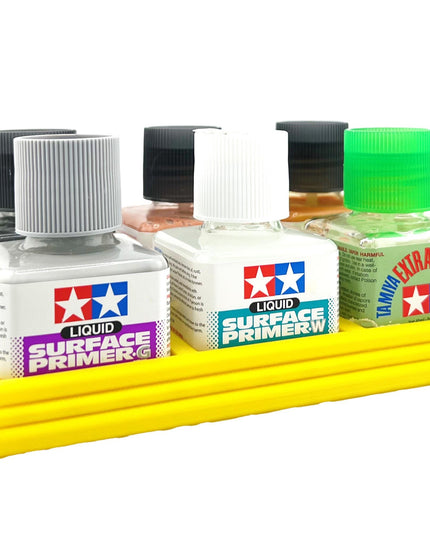 Anti-Tip 3D Printed Tamiya Glue Bottle Holder 6 Square with Rubber Feet Tamiya 87038 87182