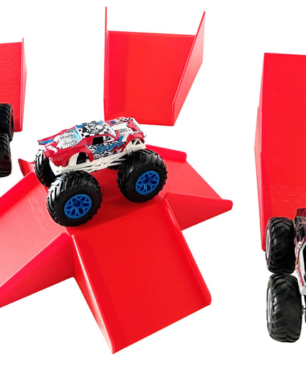 Jeff Did It! - Hot Wheels Monster Truck - 2 Lane Monster Truck 4 Jump Set Free Style - 3D Printed - Designed and Made in the USA