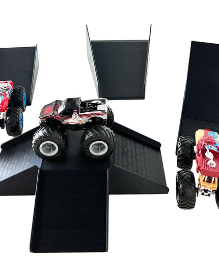 Jeff Did It! - Hot Wheels Monster Truck - 2 Lane Monster Truck 4 Jump Set Free Style - 3D Printed - Designed and Made in the USA