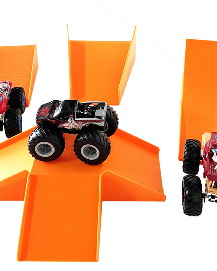 Jeff Did It! - Hot Wheels Monster Truck - 2 Lane Monster Truck 4 Jump Set Free Style - 3D Printed - Designed and Made in the USA