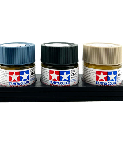 Tamiya 23ml Paint Bottle Holder - Holds 3 Tamiya 23ml Bottles with Anti-Slip Rubber Feet - 3d Printed