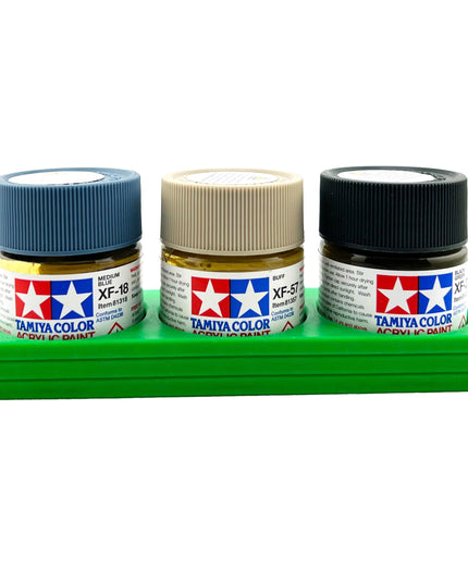 Tamiya 23ml Paint Bottle Holder - Holds 3 Tamiya 23ml Bottles with Anti-Slip Rubber Feet - 3d Printed