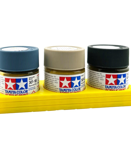 Tamiya 23ml Paint Bottle Holder - Holds 3 Tamiya 23ml Bottles with Anti-Slip Rubber Feet - 3d Printed