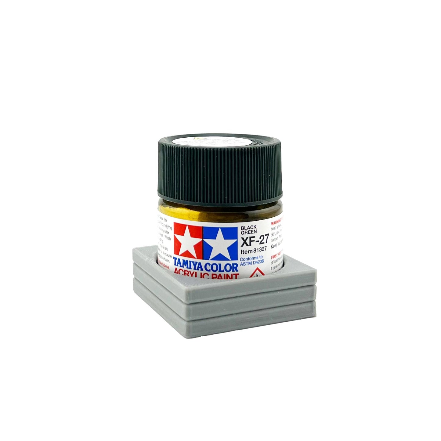 Tamiya 23ml Paint Bottle Holder - Holds 1 Tamiya 23ml Bottle with Anti-Slip Rubber Feet - 3d Printed