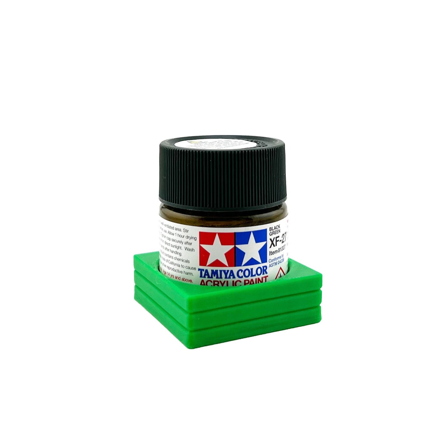 Tamiya 23ml Paint Bottle Holder - Holds 1 Tamiya 23ml Bottle with Anti-Slip Rubber Feet - 3d Printed