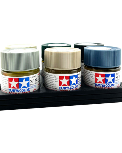 Tamiya 23ml Paint Bottle Holder - Holds 6 Tamiya 23ml Bottles with Anti-Slip Rubber Feet - 3d Printed