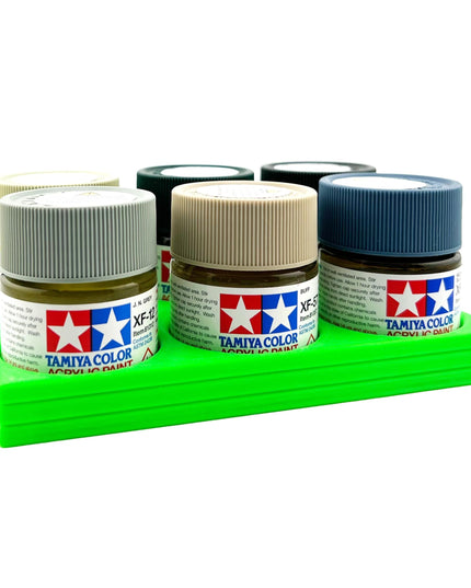 Tamiya 23ml Paint Bottle Holder - Holds 6 Tamiya 23ml Bottles with Anti-Slip Rubber Feet - 3d Printed