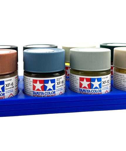 Tamiya 23ml Paint Bottle Holder - Holds 8 Tamiya 23ml Bottles with Anti-Slip Rubber Feet - 3d Printed