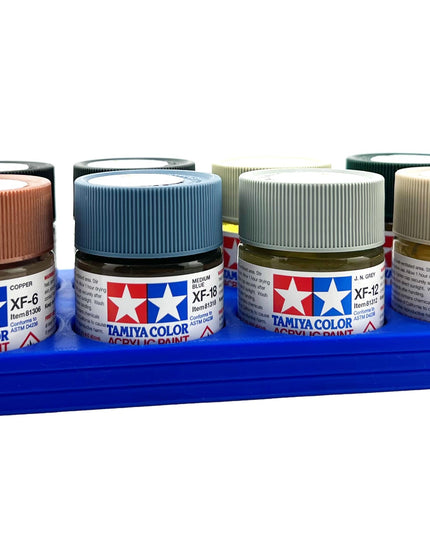 Tamiya 23ml Paint Bottle Holder - Holds 8 Tamiya 23ml Bottles with Anti-Slip Rubber Feet - 3d Printed