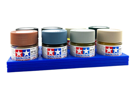 Tamiya 23ml Paint Bottle Holder - Holds 8 Tamiya 23ml Bottles with Anti-Slip Rubber Feet - 3d Printed