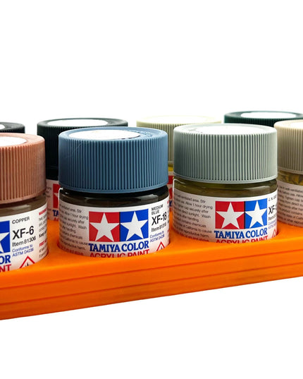Tamiya 23ml Paint Bottle Holder - Holds 8 Tamiya 23ml Bottles with Anti-Slip Rubber Feet - 3d Printed
