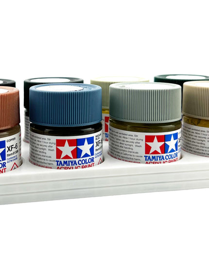 Tamiya 23ml Paint Bottle Holder - Holds 8 Tamiya 23ml Bottles with Anti-Slip Rubber Feet - 3d Printed