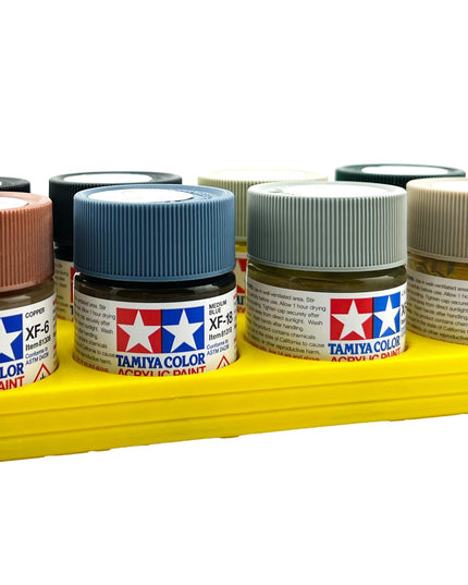 Tamiya 23ml Paint Bottle Holder - Holds 8 Tamiya 23ml Bottles with Anti-Slip Rubber Feet - 3d Printed