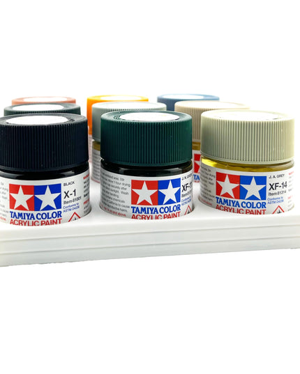 Tamiya 23ml Paint Bottle Holder - Holds 9 Tamiya 23ml Bottles with Anti-Slip Rubber Feet - 3D Printed