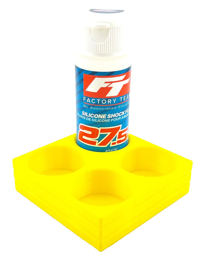RC Shock Oil Bottle Holder - Holds 4 Bottles w/Anti-Slip Rubber Feet  Holds Most 2oz Shock Oil Bottles Team Associated, etc - 3D Printed