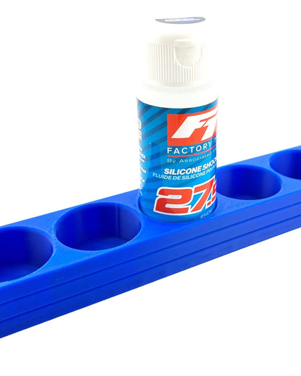 RC Shock Oil Bottle Holder - Holds 5 Bottles w/Anti-Slip Rubber Feet  Holds Most 2oz Shock Oil Bottles Team Associated, etc - 3D Printed