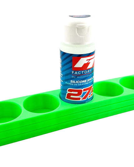 RC Shock Oil Bottle Holder - Holds 5 Bottles w/Anti-Slip Rubber Feet  Holds Most 2oz Shock Oil Bottles Team Associated, etc - 3D Printed