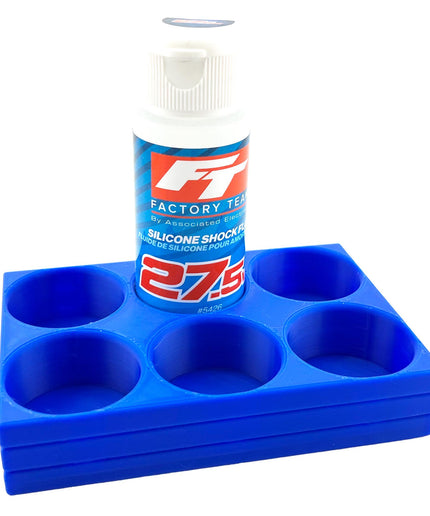 RC Shock Oil Bottle Holder - Holds 6 Bottles w/Anti-Slip Rubber Feet  Holds Most 2oz Shock Oil Bottles Team Associated, etc - 3D Printed