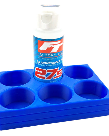 RC Shock Oil Bottle Holder - Holds 6 Bottles w/Anti-Slip Rubber Feet  Holds Most 2oz Shock Oil Bottles Team Associated, etc - 3D Printed