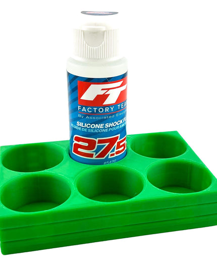 RC Shock Oil Bottle Holder - Holds 6 Bottles w/Anti-Slip Rubber Feet  Holds Most 2oz Shock Oil Bottles Team Associated, etc - 3D Printed