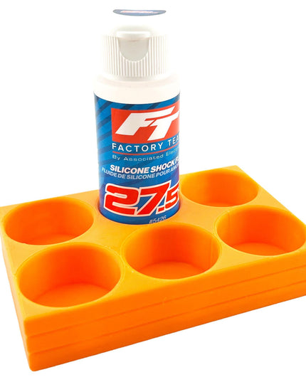 RC Shock Oil Bottle Holder - Holds 6 Bottles w/Anti-Slip Rubber Feet  Holds Most 2oz Shock Oil Bottles Team Associated, etc - 3D Printed
