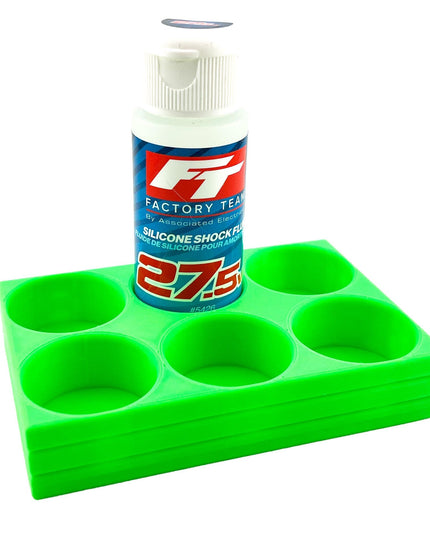 RC Shock Oil Bottle Holder - Holds 6 Bottles w/Anti-Slip Rubber Feet  Holds Most 2oz Shock Oil Bottles Team Associated, etc - 3D Printed