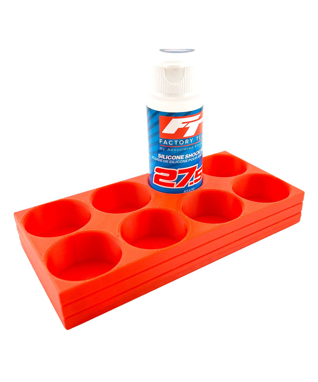 RC Shock Oil Bottle Holder - Holds 8 Bottles w/Anti-Slip Rubber Feet  Holds Most 2oz Shock Oil Bottles Team Associated, etc - 3D Printed