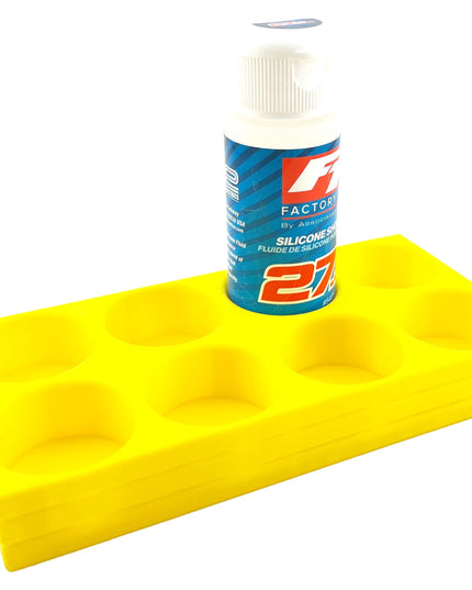 RC Shock Oil Bottle Holder - Holds 8 Bottles w/Anti-Slip Rubber Feet  Holds Most 2oz Shock Oil Bottles Team Associated, etc - 3D Printed