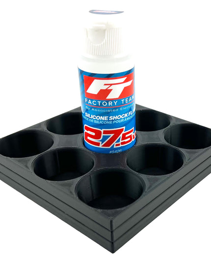 RC Shock Oil Bottle Holder - Holds 9 Bottles w/Anti-Slip Rubber Feet  Holds Most 2oz Shock Oil Bottles Team Associated, etc - 3D Printed