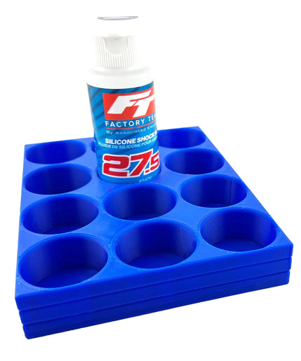 RC Shock Oil Bottle Holder - Holds 12 Bottles w/Anti-Slip Rubber Feet  Holds Most 2oz Shock Oil Bottles Team Associated, etc - 3D Printed