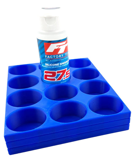 RC Shock Oil Bottle Holder - Holds 12 Bottles w/Anti-Slip Rubber Feet  Holds Most 2oz Shock Oil Bottles Team Associated, etc - 3D Printed